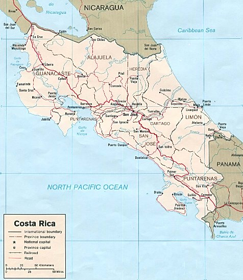 ¿Cuál es la extensión territorial de Costa Rica?